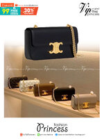 CELINE CHAIN SHOULDER BAG CLAUDE IN SHINY CALFSKIN / CELINE MINI TRIOMPHE BAG กระเป๋าสะพายกึ่งคลัทช์ สายโซ่สีทองสะพายไหล่ พกพาง่าย พร้อมเสิร์ฟครบ box set ในราคาสุดคุ้ม ของมันต้องมีน้า