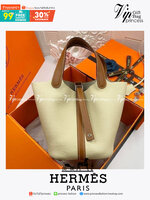 หนังแท้ Hermes Picotin Lock 18 bag กระเป๋าถือแบรนด์หรูระดับโลก งานเกรดออรินอล หนังแท้ทั้งใบ หนังมีลายทอริลลอนคล้ายของจริง มาพร้อมตัวล็อคเคลลี่ Kelly lock รูปทรงเรียบแต่หรู ใช้งานได้ทุกโอกาส ถือง่าย ใช้งานง่าย ภายในโล่งกว้าง ภาพสินค้าถ่ายจากงานขายจริง ใช้ง