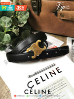 VIP 🥂 Celine Vintage Logo Leather Belt VIP เข็มขัดซีลีนใช้ได้ทั้งชายหญิง วัสดุ Calfskin หนังเรียบสวยหัวเข็มขัดโลโก้แบรนด์แบบ 3D Vintage สีทองสายปรับระดับได้ในดีไซน์เรียบหรูเข้ากับทุกลุ๊คใช้ได้ทั้งชายหญิง สินค้ามาพร้อม Original Package มีการ์ด ถุงผ