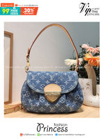 LV Sunset Denim Bag / LV Sunset Monogram Denim - Handbags แรงมากฉุดไม่อยู่ กับกระแสคอลใหม่ lvremix ดีไซน์แบบตัวมัม y2k รูปทรง baguette สวยดูแพง ใบนี้ก็ฉ่ำสุดๆ
