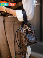 พรีเมี่ยมกิ๊ฟแท้ 100% 】หนังแท้ Fendi Mon Tresor Mini Brown Bag กระเป๋าทรงจบรุ่นฮิตจากแบรนด์ดัง ถือได้ตลอดไม่มีเอาท์