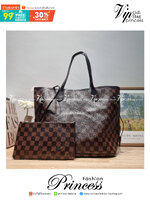 LV Neverfull Monogram / LV 2IN1 TOTE SET กระเป๋าสะพายไหล่ใบใหญ่ทรง tote มาพร้อมใบลูก คลาสสิคที่สุด เป็นอีกรุ่นที่มีคนใช้กันทั่วบ้านทั่วเมือง ฮิตแบบไม่ต้องพูดเยอะ