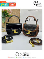 CELINE Mini besace triomphe in shiny top handle กระเป๋าสะพายคาดลำตัวพร้อมหูจับถนัดมือ น่ารักมาก รุ่นใหม่ล่าสุด