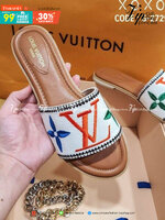 Louis Vuitton Sandals แตะ ชิล สวยหรู งานจริงสวยมาก ผ้าแคนวาส ปัก สวมใส่ง่าย น้ำหนักเบา แมทส์ชุดง่าย