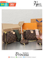 LV Multi Pochette Accessoires Monogram 3in1 เกรดออริจินอล กระเป๋าสะพายมัลติฟังก์ชั่น สุดฮอต สาวๆคลั่งกันหนักมาก ดีงาม ดีไซน์คลาสสิควินเทจ โดดเด่นด้วยดีเทลกระเป๋า 3 ใบ