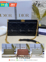 Dior Caro Colle Noire Clutch with Chain Cannage / DIOR Clutch / DIOR BAG พร้อมส่ง 4 สี กระเป๋าสะพายทรงคลัท ดีไซน์เรียบหรู ดูแพง รุ่นนี้คือ ถือแล้วผู้ดีมากค่ะ