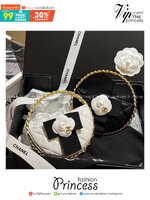 Chanel PouchGold-Tone Metal / CHANEL Quilted Round Camellia Mini Clutch Black กระเป๋าถือหรูหราน่ารัก ประดับดอกคามิเลียเป็นเอกลักษณ์ เกรดไฮเอน 1:1