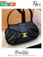 CELINE MEDIUM POLLY BAG IN SUPPLE in BLACK กระเป๋าสะพายรุ่นใหม่ หนังสวยหรูหรา เกรดออริ 1:1 ใช้งานต่างประเทศได้