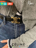 VIP 🥂 Celine Vintage Logo Leather Belt VIP เข็มขัดซีลีนใช้ได้ทั้งชายหญิง วัสดุ Calfskin หนังเรียบสวยหัวเข็มขัดโลโก้แบรนด์แบบ 3D Vintage สีทองสายปรับระดับได้ในดีไซน์เรียบหรูเข้ากับทุกลุ๊คใช้ได้ทั้งชายหญิง สินค้ามาพร้อม Original Package มีการ์ด ถุงผ