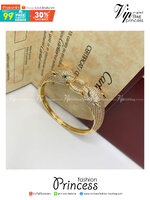 Cartier Double Head Leopard Diamond Bracelet / Cartier Bracelet พร้อมส่งที่ไทย กำไลข้อมือคาเทียร์ วัสดุโลหะเคลือบสีทองคุณภาพ **เกรดออริจินอล 1:1 สลับแท้