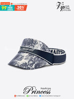 DiorClub V1U Blue Toile de Jouy Visor / Dior Sun Visor Cap ภาพสินค้าถ่ายจากงานขายจริงใช้งานต่างประเทศได้
