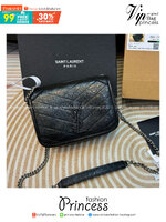 YSL Mini Niki Chain Bag กระเป๋าสะพายทรงคลาสสิคสุดฮอต ขนาดเล็กน่ารักใช้งานง่าย หนังยับลายวินเทจได้ลุคเท่ๆ คูลๆ
