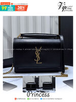 ORI หนังแท้ | YSL Sunset medium in smooth leather กระเป๋าสะพายข้างดีไซน์เรียบหรู โลโก้สวยโดดเด่น ไอเท็มขึ้นแท่น the best seller!!