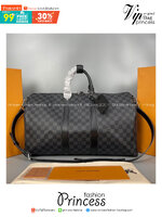 LV Keepall Bandoulière 45 Monogram Eclipse / Damier Graphite Canvas กระเป๋าเดินทางแบบดัฟเฟิล เป็นรุ่นที่เคียงข้างนักเดินทางรอบ สวยหรูโลกสง่างามตลอดกาล มีไว้ไม่มีเอาท์ เกรดท็อป ออริ เทียบแท้ 1:1 เกรดดีสุด