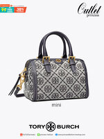 mini TORY BURCH FACTORY MONOGRAM JACQUARD BOSTON BAG กระเป๋าทรงหมอนรุ่นใหม่ล่าสุดจาก TORY BURCH FACTORY วัสดุ Woven Jacquard & Leather ในลาย Jacquard จะถือหรือสะพายก็สวยหรู ทรง Boston อะไหล่ทอง