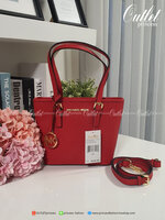 ของแท้ 100% Micheal Kors Genuine Leather Mini Tote Bag สีแดง
