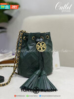 ของแท้ 💯% 】Tory Burch Fleming Soft Mini Bucket Bag กระเป๋าทรงขนมจีบขนาดมินิรุ่น Fleming ที่ตัดเย็บจากหนังแท้100% ที่มีคุณภาพสูงทั้งใบ