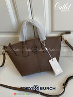 Tory Burch Mcgraw Colorblock Mini Top Zip Satchel กระเป๋าสะพายทรงสวย ใบขนาดเล็กกำลังดี *วัสดุหนังแท้ทั้งใบ หนังสวยมาก