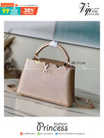 LV Capucines BB Gold Luxury Bag 27cm เกรดท็อปออริจินอล มีความละเอียดของเนื้องานมากที่สุด ปราณีตตรงปกทุกใบ ใช้สลับของแท้ได้ ใช้งานต่างประเทศได้ เข้าออกผ่านทุก ตม. สุดยอดเดอะเบสท์ไอเท็ม สวยหรู ผู้ดี หรูหรา ดูแพงมาแต่ไกล