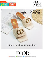 Christian Dior Shoes รองเท้างานสวมคาดเขือกถัก ว่างอะไหล่ CD ส้นแก้ว ใส ใส่สบาย