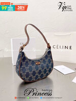 CELINE Ava handbag Blue in Denim / Celine Denim Ava Monogram Bag / Celine Paris Macadam shoulder bag กระเป๋าคล้องไหล่ซีลีนรุ่นใหม่ ตัวกระเป๋าทำจากผ้ายีนส์(ผ้าฝ้ายคุณภาพดี) ใช้งานทน สายสะพายหนัง ด้านในกว้างขวางใส่ของได้เยอะ ทรงนี้นิยมสุดๆ งานสวยมากกกก ก.ล้