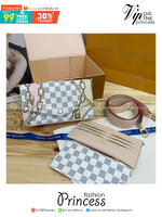 LV Felicie Pochette Damier Azur Canvas - Wallets and Small Leather / LV DAMIER AZUR POCHETTE WITH NAUTICAL PRINT คอลใหม่ที่มอบสีสันสดใสรับ summer ได้ดี กับกระเป๋าสะพายทรงพอช ดีไซน์ออกมาให้ใช้งานได้หลากหลาย