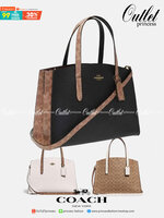 COACH CHARLIE CARRYALL IN SIGNATURE CANVAS (31210) 🌺เรียบหรู คลาสสิค//กระเป๋าถือ กระเป๋าสะพาย ทรง TOTE สุดหรูหรา ดีไซน์เก๋ ไม่จำเจ// วัสดุแคนวาส ผสมหนังแท้คุณภาพเยี่ยม รูปทรงโดดเด่น ลาย SIGNATURE สวยมาก// ด้านในมี 2 ช่องโล่งกว้าง และอีก 1 ช่องซิบต