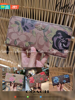 COACH ACCORDION ZIP WALLET IN SIGNATURE CANVAS WITH PRAIRIE ROSE / JUMBO FLORAL / CAMO ROSE FLORAL / MEDLEY BOUQUET PRINT ((F31572/F39189/F26290/F2859)) สวยคลาสสิคไม่มีใครเกิน!! กระเป๋าสตางค์ใบยาว ลวดลายสวย สีสันโดดเด่น วัสดุหนังแคนวาสเคลือบ เปิด-ปิดด้วยซ