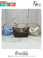 ORI หนังแท้ | LV Bobo Trunk bag Monogram Heritage Canvas / LV Hobob Bag กระเป๋าถือ กระเป๋าสะพายทรงโฮโบ ไอเท็มใหม่ล่าสุดจากตระกูล Trunk รังสรรค์จาก Monogram Heritage แคนวาส มุมกระเป๋าที่ได้แรงบันดาลใจจากทรังก์