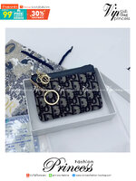 DIOR WALLET COIN PURSE กระเป๋าใส่เหรียญใส่การ์ดซิปอะไหล่ทอง งานปั้มแบรนด์ พร้อมส่งที่ไทย ภาพสินค้าถ่ายจากงานขายจริง ใช้งานต่างประเทศได้