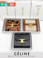 พรีเมี่ยมกิ๊ฟแท้ 100% 】พร้อมส่งที่ไทย!! ที่นี่ที่เดียว CELINÈ SHORT WALLET งานหนังแท้ ผ้าแคนวาสคุณภาพดี 3แบบ SIZE 4"