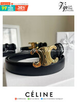 หนังแท้ CELINE BELT LOGO 25MM / Celine Vintage Logo Leather Belt ออริจินอลเกรด 1:1 หนังแท้ หัวเข็มขัดโลโก้แบรนด์แบบ 3D Vintage สีทอง ปั้มโลโก้คมชัดคล้ายของจริง สายปรับระดับได้ในดีไซน์เรียบหรูเข้ากับทุกลุ๊คใช้ได้ทั้งชายหญิง สินค้ามาพร้อม Original Package ม