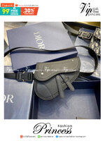 DIOR SADDLE BAG Black Grained Calfskin / DIOR BUCKLE BELT BAG เกรดเทพออริจินอล หนังแท้ ภาพถ่ายจากสินค้าจริง ใช้งานต่างประเทศได้