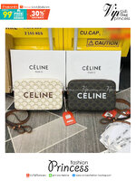CELINE Messenger Double Zip in TRIOMPHE CANVAS กระเป๋าสะพายทรงแมสเซ็นเจอร์ ดีไซน์สุดคลาสสิค ใช้ได้ทั้งชายหญิง เปิด-ปิดด้วยซิปแบ่ง 2 ช่อง สะดวกใช้งาน