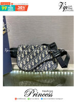 CHRISTIAN DIOR BEIGN AND OBLIQUE JACQUARD SADDLE BELT BAG / Dior Belt Bag เกรดใช้งานสลับของแท้ เกรดออริจินอล ภาพสินค้าถ่ายจากงานขายจริง ใช้งานต่างประเทศได้