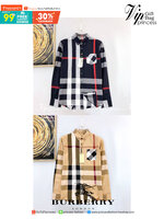 BURBERRY SHIRT / BURBERRY LONG SLEEVE VINTAGE CHECK SHIRT เสื้อเชิ้ตแขนยาวแบรนด์เบอเบอรี่ ลายสก็อตสุด classic เรียบหรู ดูดี ภูมิฐานมากๆค่ะ สินค้านำเข้าคุณภาพเทียบแท้ งานสวยเทพ เนื้อผ้าอย่างดี เป๊ะมาก รับประกันความพอใจเลยนะคะ ใส่เป็นเชิ้ตติดกระดุมเนี๊ยบๆ ห