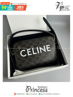 CELINE MEDIUM MESSENGER BAG IN TRIOMPHE CANVAS WITH CELINE PRINT เกรดท็อปออริ 1:1 เกรดดีสุด สลับแท้ หนังแท้และแคนวาสแท้ ใช้งานต่างประเทศได้ ภาพถ่ายจากงานจริง