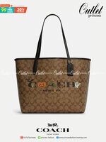 COACH CITY TOTE IN SIGNATURE CANVAS WITH HALLOWEEN (C5714)