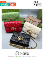 GUCCI GG Marmont Chain Wallet Matelasse Mini Soft Leather / GUCCI WOC เกรดออรินอล งานหนังสวยมากค่ะ ละมุนที่สุด ใส่บัตร ใส่แบงค์ได้ รับรองว่าจะเป็นกระเป๋าที่จะหยิบใช้งานได้บ่อยๆ รับประกันความสวยปังค่าาา