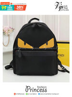 FENDI monster backpack เกรดออริจินอล FENDI Unisex Calfskin Nylon Logo Backpack กระเป๋าเป้เฟนดิ รุ่นยอดนิยมเอกลักษณ์แบรนด์ จุของได้เยอะ ใช้ได้ทั้งชายหญิง พกใบนี้ใบเดียวเอาอยู่ เป็นหนึ่งคอลเลคชั่นเด็ดที่สุดแห่งปีเลยจ้า