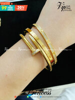 Cartier Love Bracelet กำไลคาเทียร์ รุ่นไม่มีเพชร ภาพถ่ายจากงานจริง พร้อมกล่อง วัสดุโลหะเคลือบขึ้นเงาตามรูป ใช้งานต่างประเทศได้