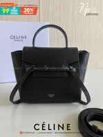 พรีเมี่ยมกิ๊ฟแท้ 100% 】รุ่นหนังแท้ CELINE PICO BELT BAG IN GRAINED CALFSKINAMAZONE ขนาดมินิ น่ารักสุดๆ ใส่ของจุกจิกได้เยอะ พกพาสะดวก