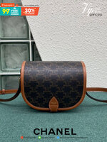 พรีเมี่ยมกิ๊ฟแท้ 100% 】หนังแท้ CELINE FOLCO IN TRIOMPHE CANVAS BAG (GWP) พรีเมี่ยมกิ๊ฟ Limited Edition จาก CELINE HAUTE PARFUME DUTYFREE COUNTER