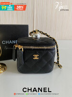 พรีเมี่ยมกิ๊ฟแท้ 100% 】หนังแท้ Chanel mini คล้องมือ น่ารักสุดๆ ซับในหนังสีทอง อะไหล่โซ่ทองสุดหรูป ไข่มุกปั้มโลโก้เลิศสุดควรมีเลยค่าา