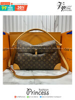 ORI หนังแท้ | LV Hide Away MM Hobo Bag กระเป๋าสะพายทรงสวยหรูสำหรับใส่ทำงานหรือใส่เที่ยวพักผ่อน ผสานดีไซน์เรียบหรูเข้ากับเอกลักษณ์เฉพาะตัวของ Louis Vuitton ผลิตจากผ้าแคนวาสเคลือบลายโมโนแกรม