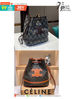 CELINE a monogram canvas bucket bag Size 10”