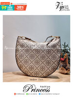 ใบใหญ่ 35cm Tory Burch T Monogram Medium Crescent Bag / TORY BURCH T MONOGRAM JACQUARD CRESCENT BAG ไซส์ใหญ่กับไอเท็มสุดร้อนแรง เซเลปรีวิวเยอะมาก!! สาวๆตามหากันไปอีก กระเป๋าทรง half moon ที่ดีไซน์บนผ้า jacquard ลวดลายซิกเนเจอร์ เรียบหรู ผู้ดีมากแม่! มาพร้