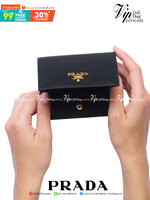 VIP หนังแท้ 】2พับ PRADA Small Saffiano Leather Wallet