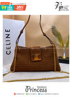 CELINE MEDIUM WILTERN BAG IN CROCODILE EMBOSSED SUEDE CALFSKIN / Celine hobo / Celine Bag พร้อมส่ง กระเป๋าถือ/สะพายโซ่อะไหล่ทองหรูหรา ทรงโฮโบ สวยผู้ดี ใช้งานง่าย โดดเด่นด้วยโลโก้สีทอง