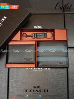 COACH COMPACT ID WALLET IN SPORT CALF LEATHER WITH KEY FOB LIMITED BOX(COACH F74991)🍁BOX SET กระเป๋าสตางค์ใบสั้น มาพร้อมใบลูกแบบแพ๊คคู่+และพวงกุญแจ//วัสดุหนังแท้ หนังนิ่ม เนื้อสัมผัสคือดีมากๆ ยิ่งจับ ยิ่งดูดี มาดเข้มบาดลึกลงตัวมาก ดูมีเสน่ห์น่าค้น